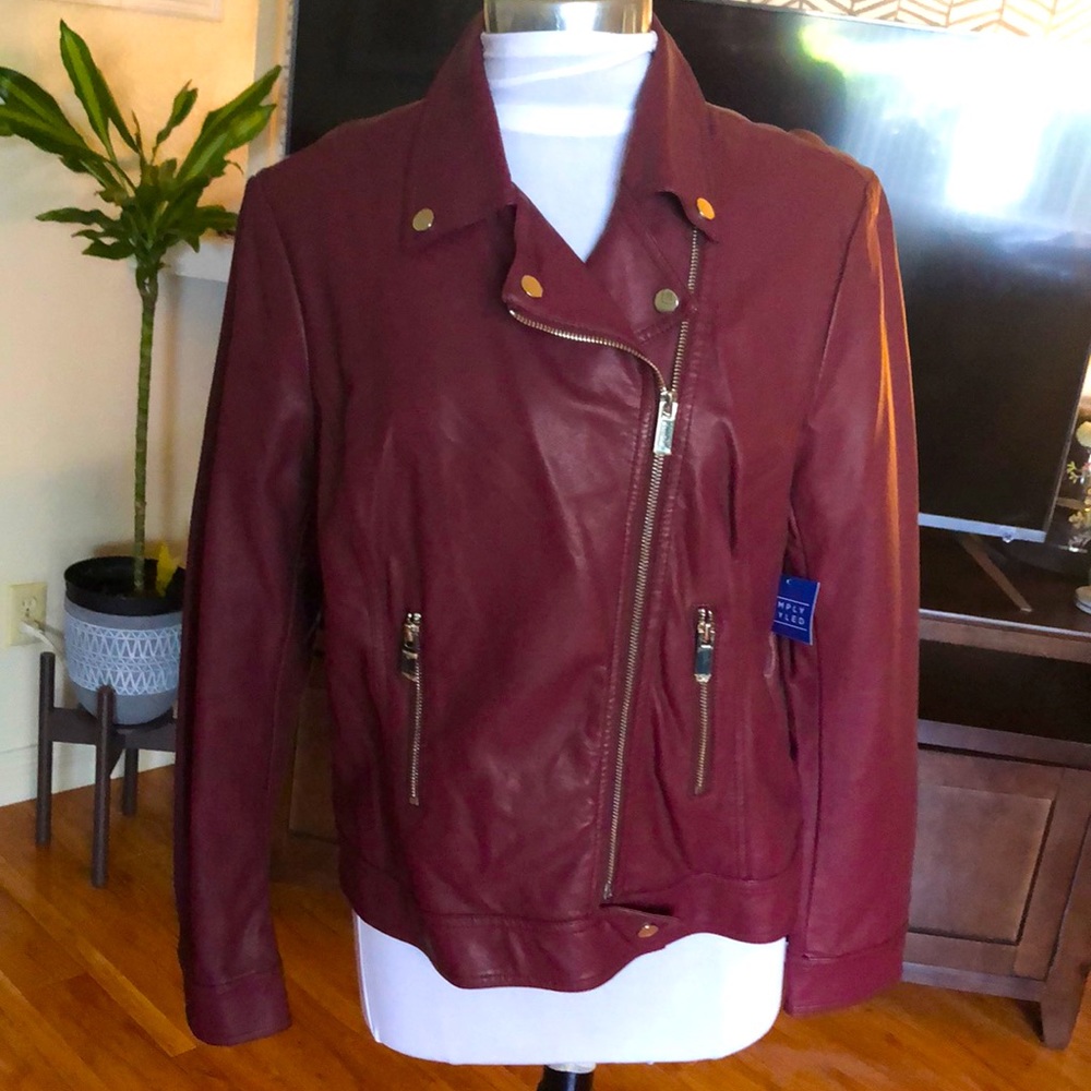 Never Worn Simply Styled Pleather Jacket